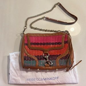 Rebecca Minkoff Woven Multicolor Full size Mac crossbody or clutch with dust bag